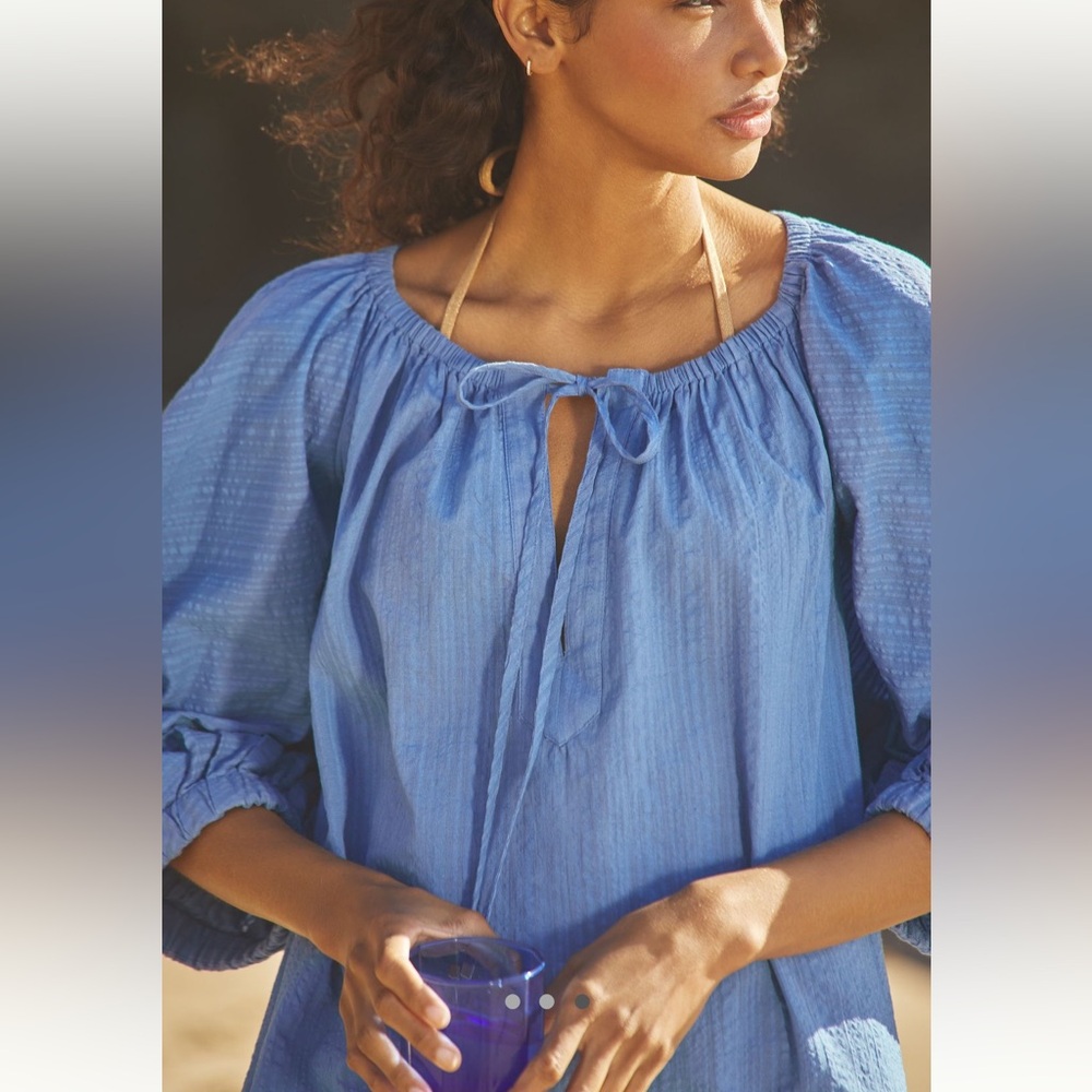 By Anthropologie Off-The-Shoulder Cover-Up Mini Dress